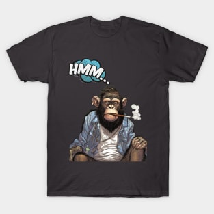 Stoned Monkey Hmm Monkey Thoughts T-Shirt